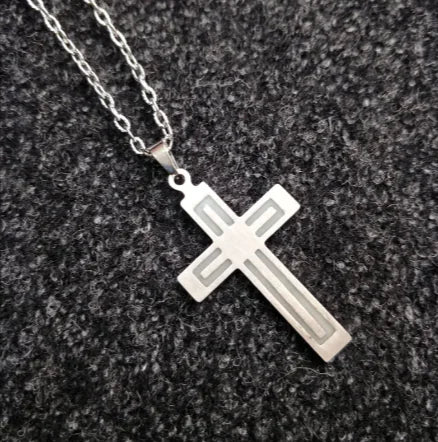 Luminous Stainless Steel Cross Necklace